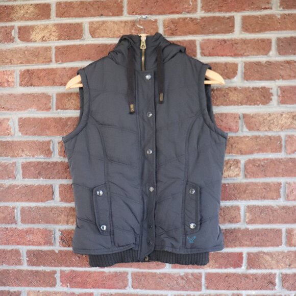 american eagle vest * hooded * size small * black - Picture 7 of 14